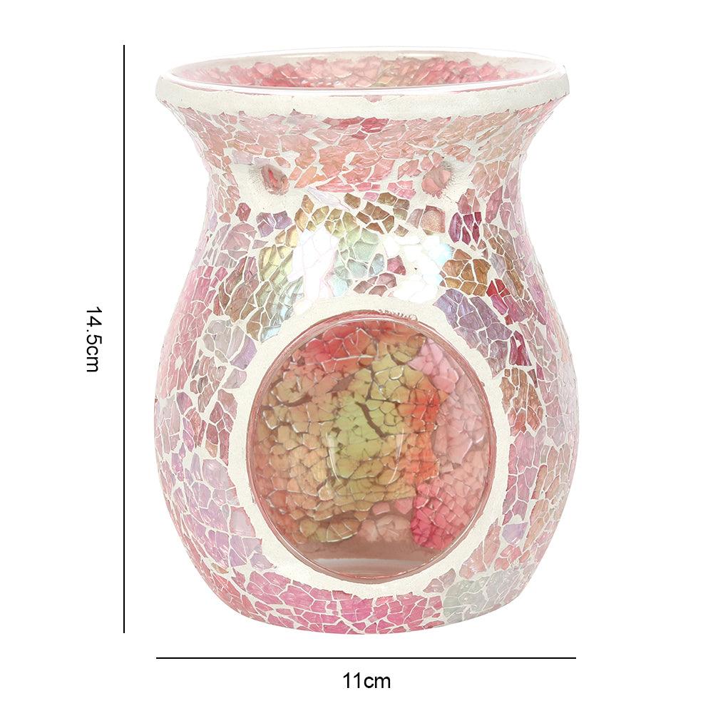 Large Pink Iridescent Crackle Oil Burner-Oil Burners