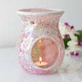 Large Pink Iridescent Crackle Oil Burner-Oil Burners