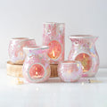 Large Pink Iridescent Crackle Oil Burner-Oil Burners