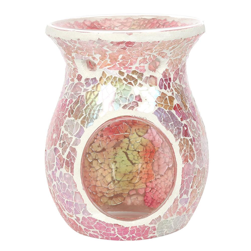 Large Pink Iridescent Crackle Oil Burner - £19.99 - Oil Burners 