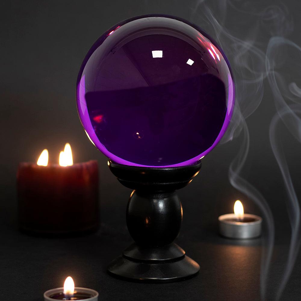 Large Purple Crystal Ball on Stand-Crystal Balls