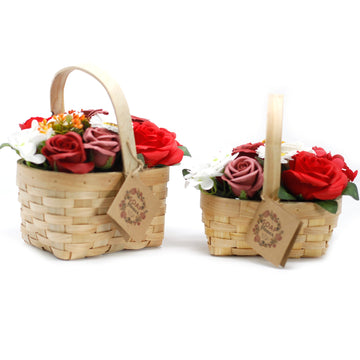 Large Red Bouquet in Wicker Basket - £40.0 - 