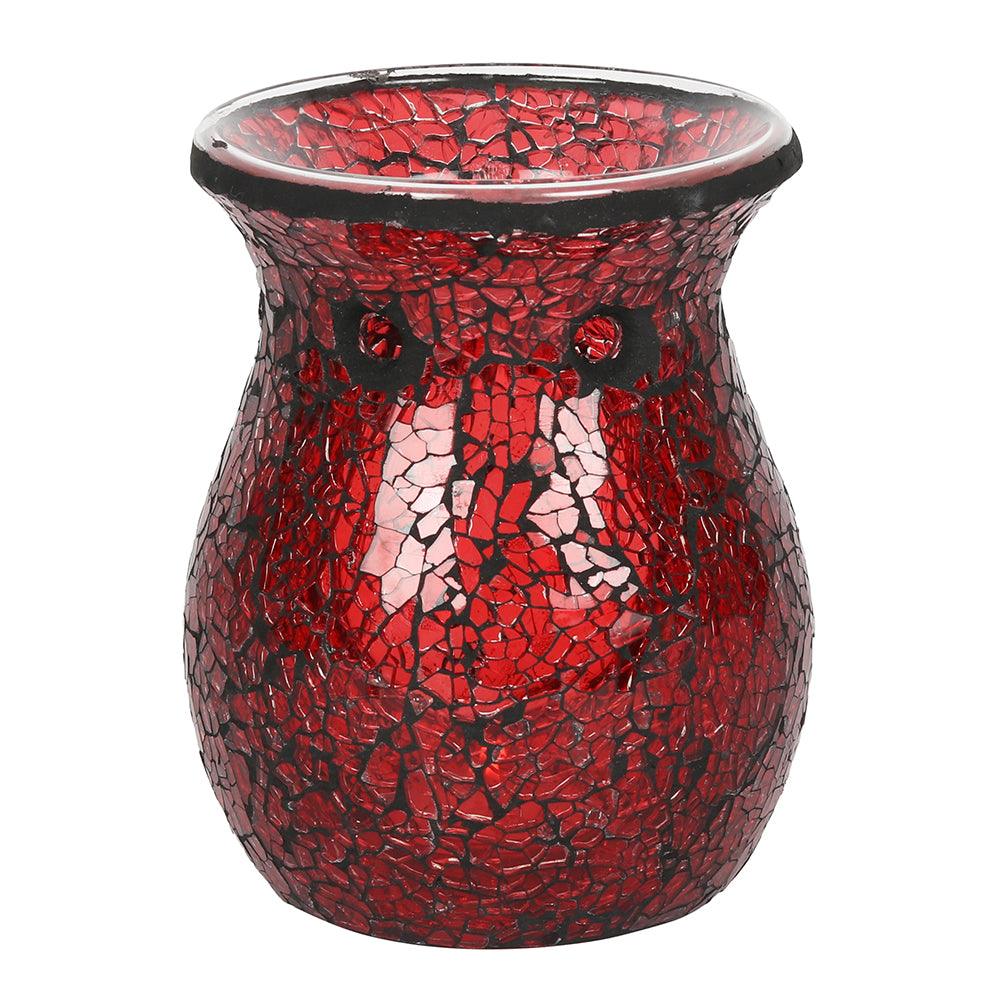 Large Red Crackle Glass Oil Burner-Oil Burners