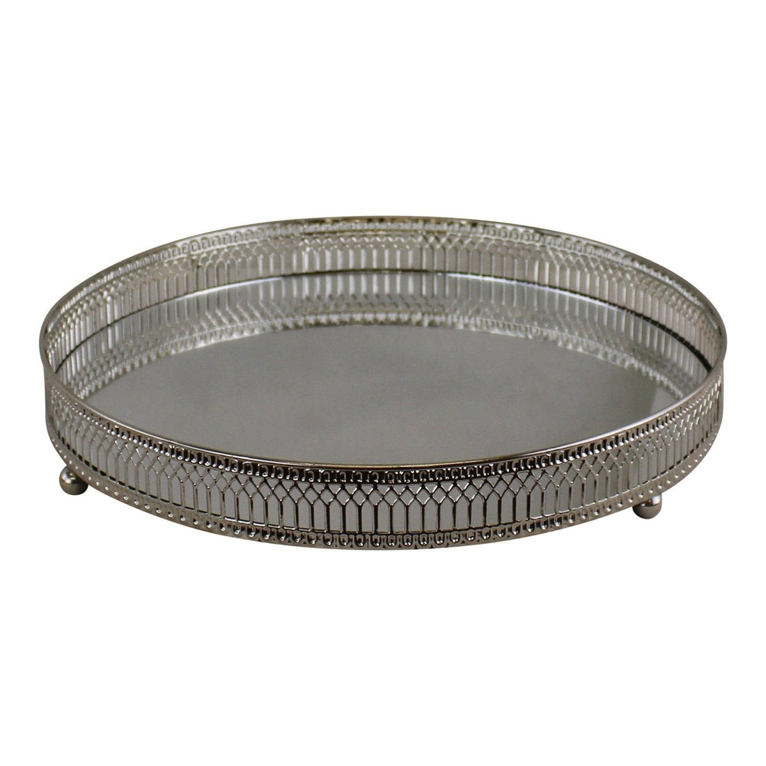 Large Silver Mirror Candle Plate - £26.99 - Candle Holders & Plates 