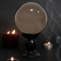 Large Smoke Grey Crystal Ball on Stand-Crystal Balls