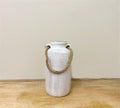 Large Stone Vase with Rope Handle-