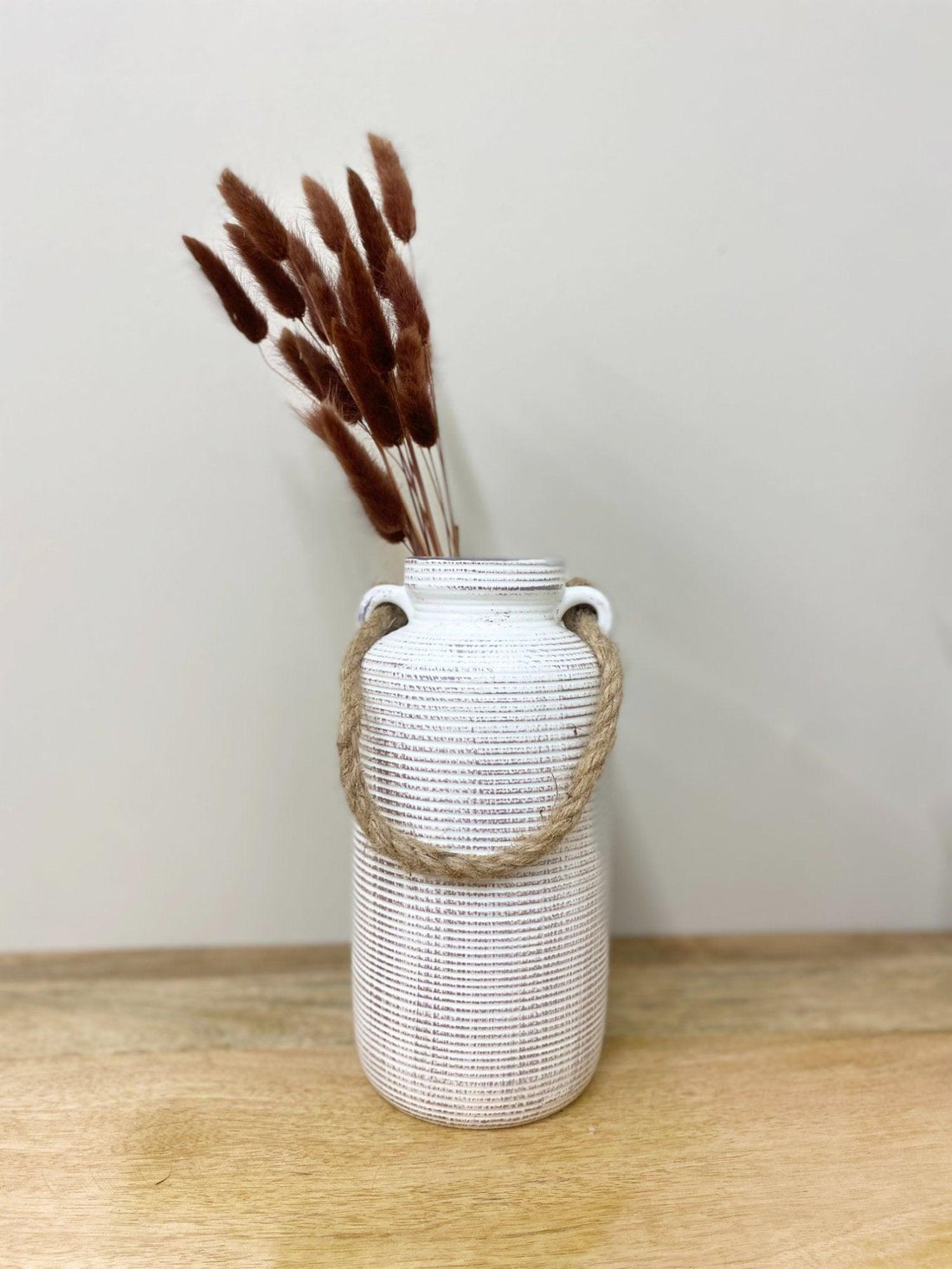 Large Stone Vase with Rope Handle - £29.99 - 