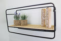 Large Wall Hanging Shelf Unit in Metal Weave Effect-Wall Hanging Shelving