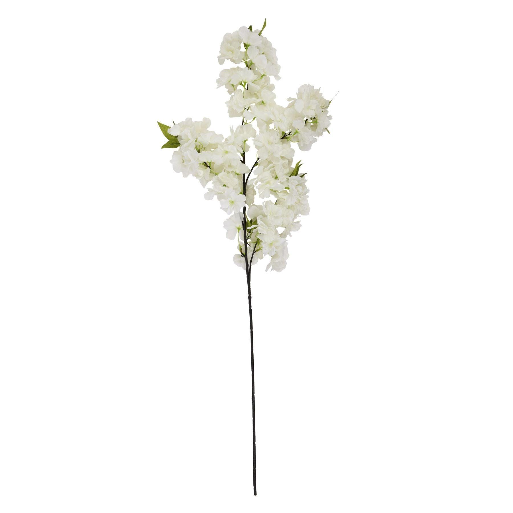 Large White Full Cherry Blossom Stem-Artificial Flowers