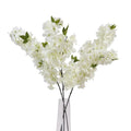 Large White Full Cherry Blossom Stem-Artificial Flowers