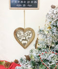 Large Wood Hanging Heart With Metal Reindeer & Stars - £27.99 - 