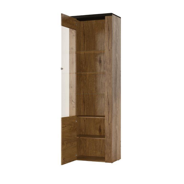 Larona 05 Tall Display Cabinet Oak Satin Tall Display Cabinet 