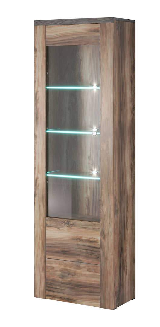 Larona 05 Tall Display Cabinet Oak Satin Tall Display Cabinet 