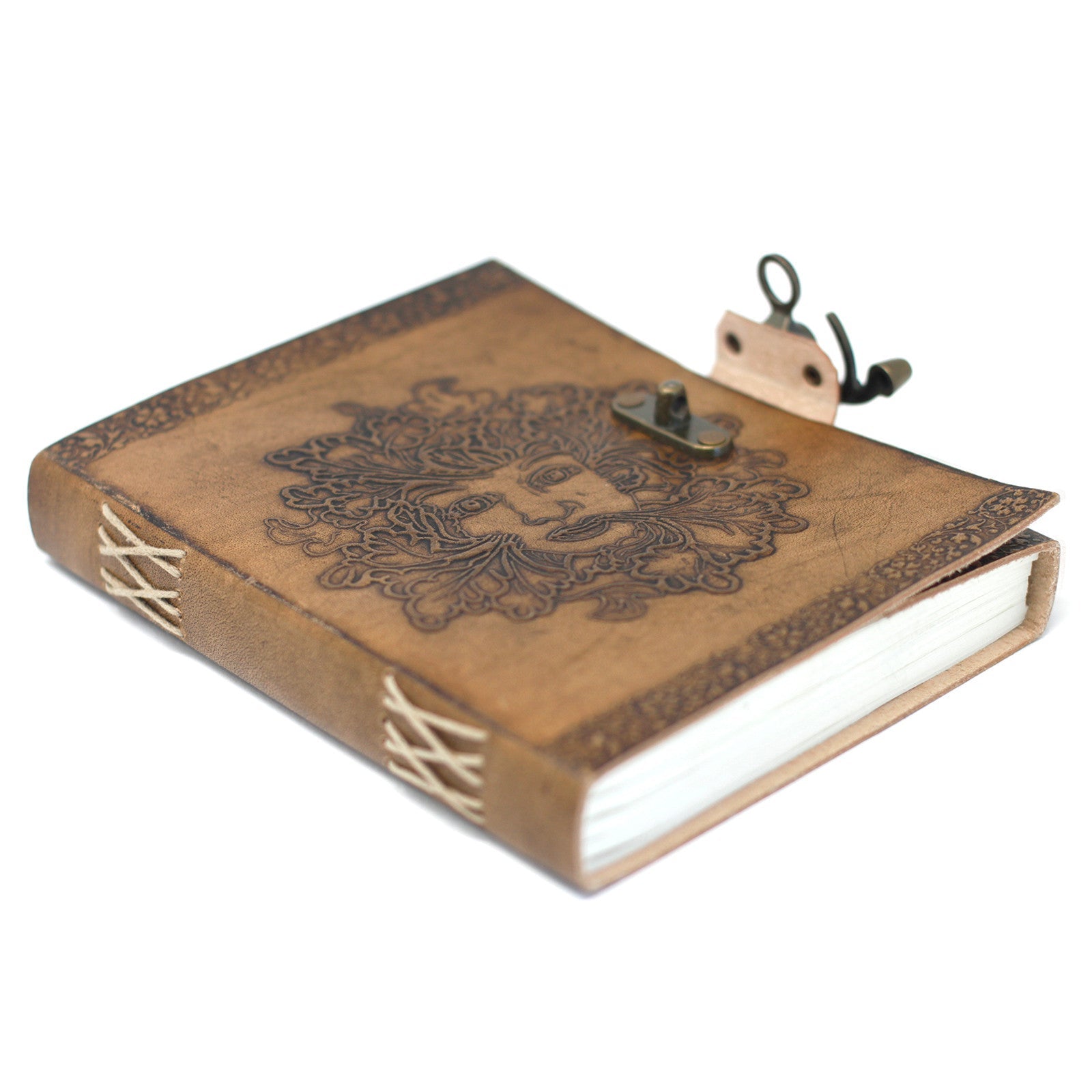 Leather Greenman Notebook (6x8")-