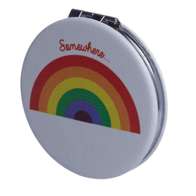 Leatherette Compact Mirror - Somewhere Rainbow-