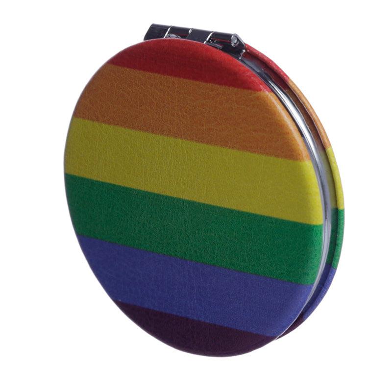 Leatherette Compact Mirror - Somewhere Rainbow-