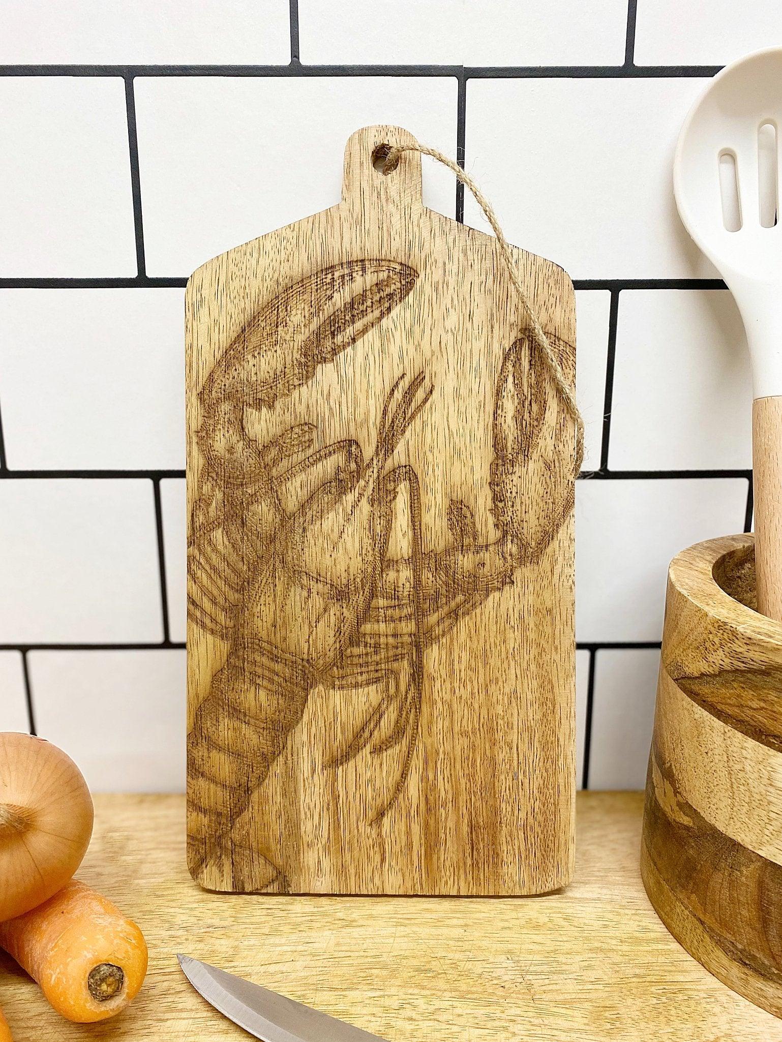 Lobster Engraved Wooden Cheese Board-