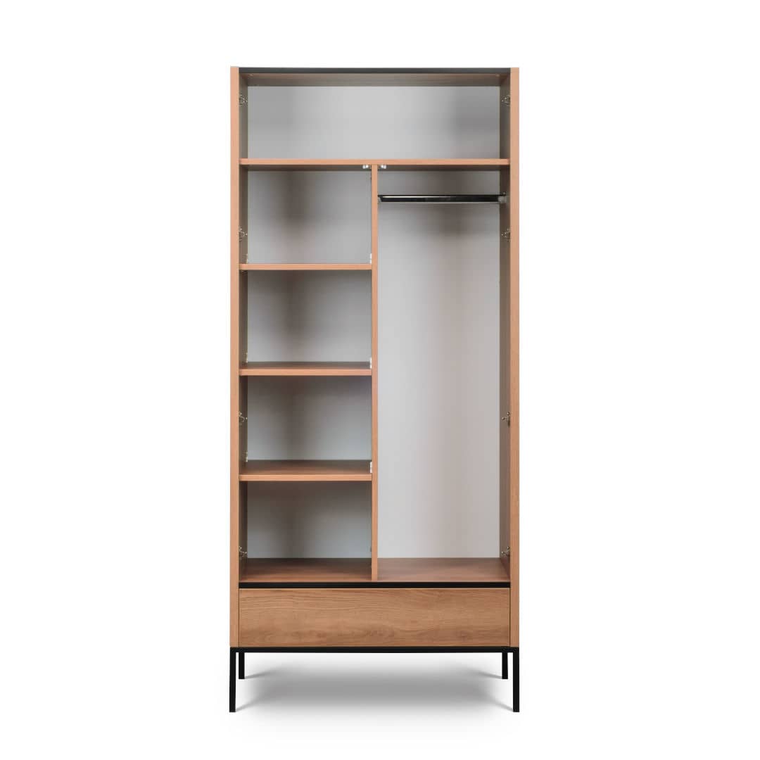 Loft Caramel Hinged Wardrobe - £473.4 - Hinged Door Wardrobe 