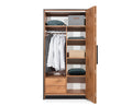 Loft Folding Door Wardrobe 104cm in Lancelot Oak Right Hinged Door Wardrobe 