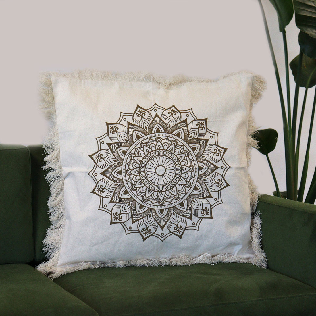 Lotus Mandala Cushion Cover - 60x60cm - bronze - £37.0 - 