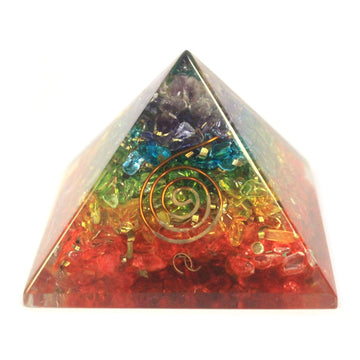 Lrg Orgonite Pyramid 70mm - Chakra Gemchips - £47.0 - 