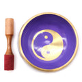 Lrg Yin & Yang Singing Bowl Set- White/Purple 14cm-