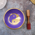 Lrg Yin & Yang Singing Bowl Set- White/Purple 14cm-