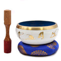 Lrg Yoga Moves Singing Bowl Set- White/Blue 14cm - £72.0 - 