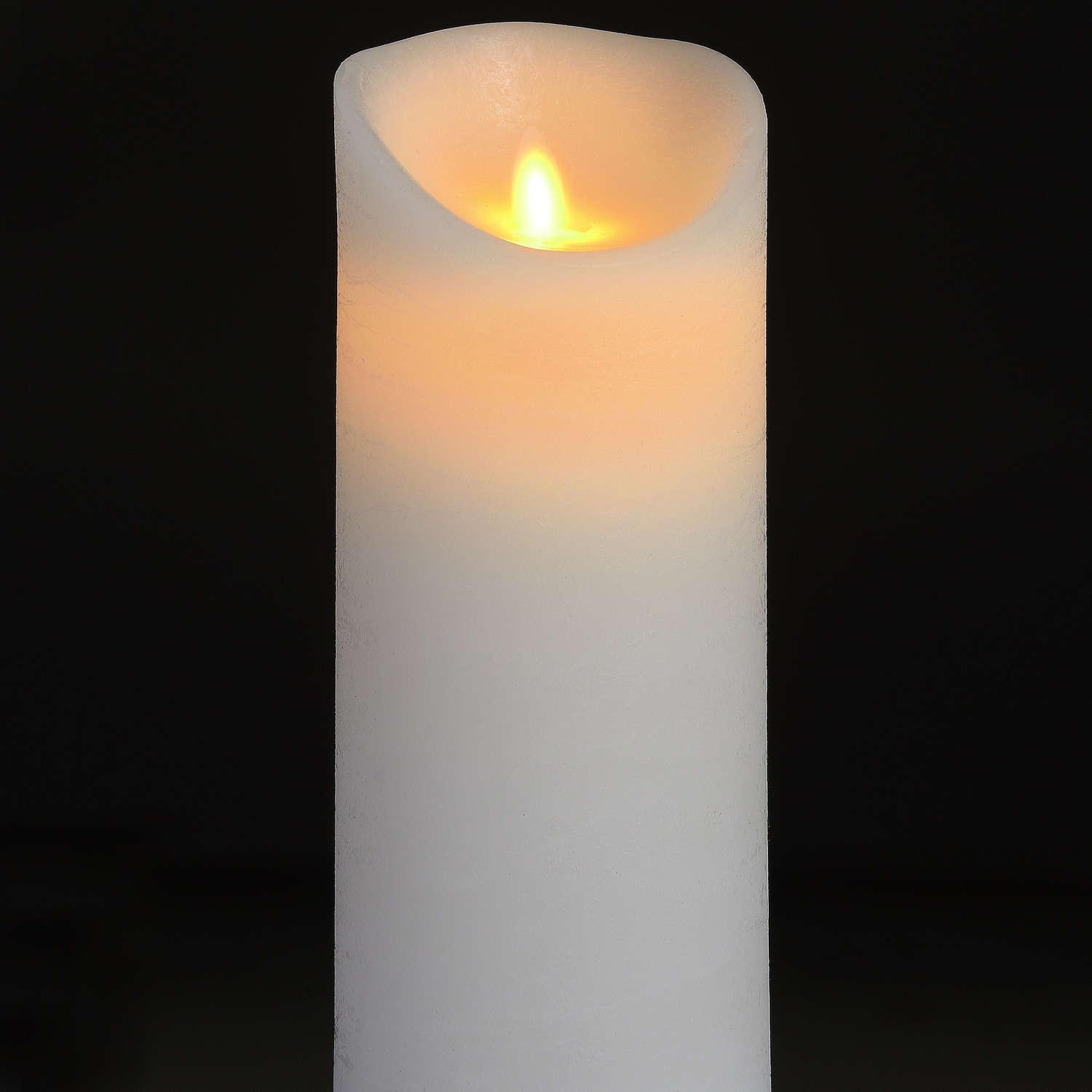 Luxe Collection 3.5 x9 White Flickering Flame LED Wax Candle-Gifts & Accessories > Candles > Candle Sticks