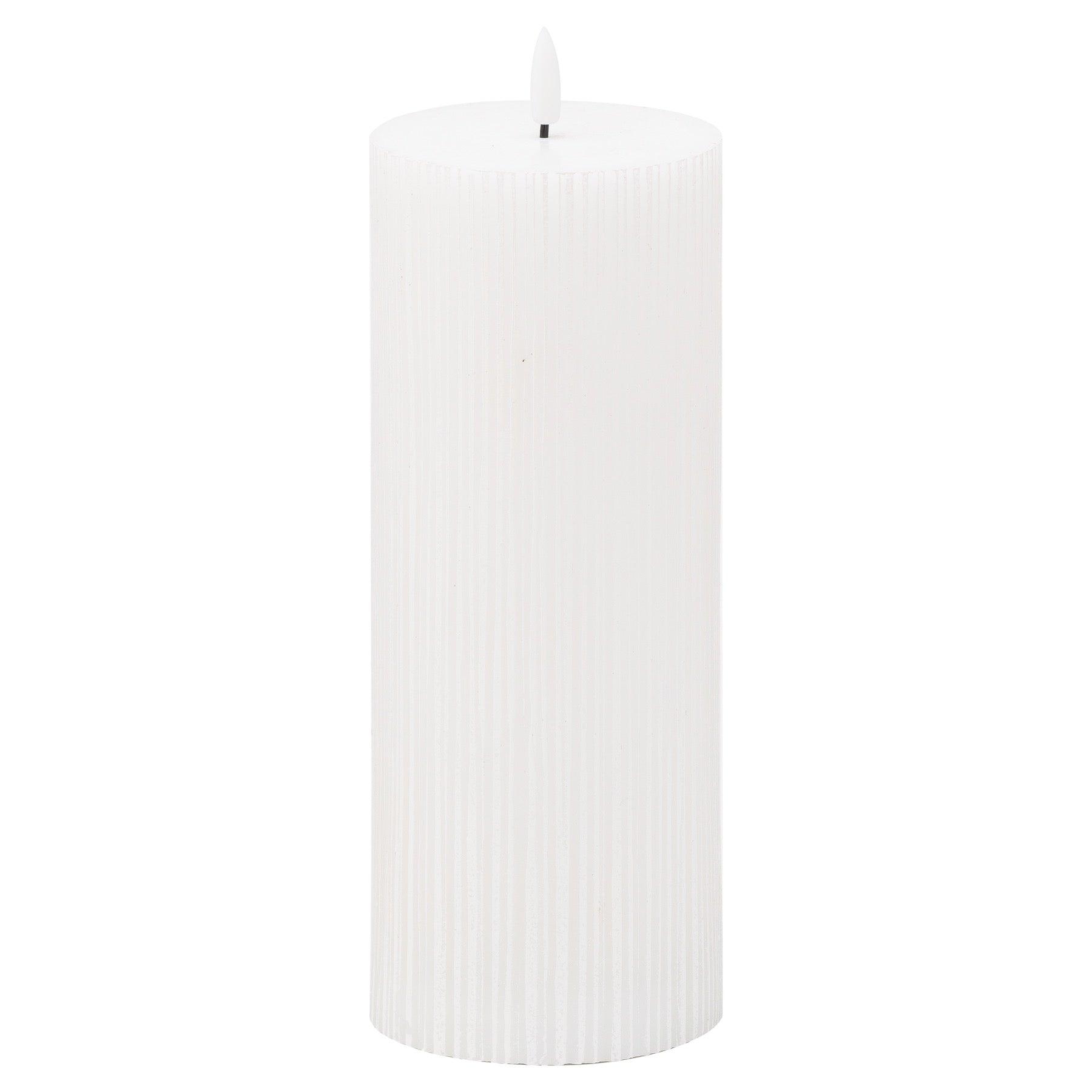 Luxe Collection Natural Glow 3.5x9 Texture Ribbed LED Candle - £29.95 - Gifts & Accessories > Candles 