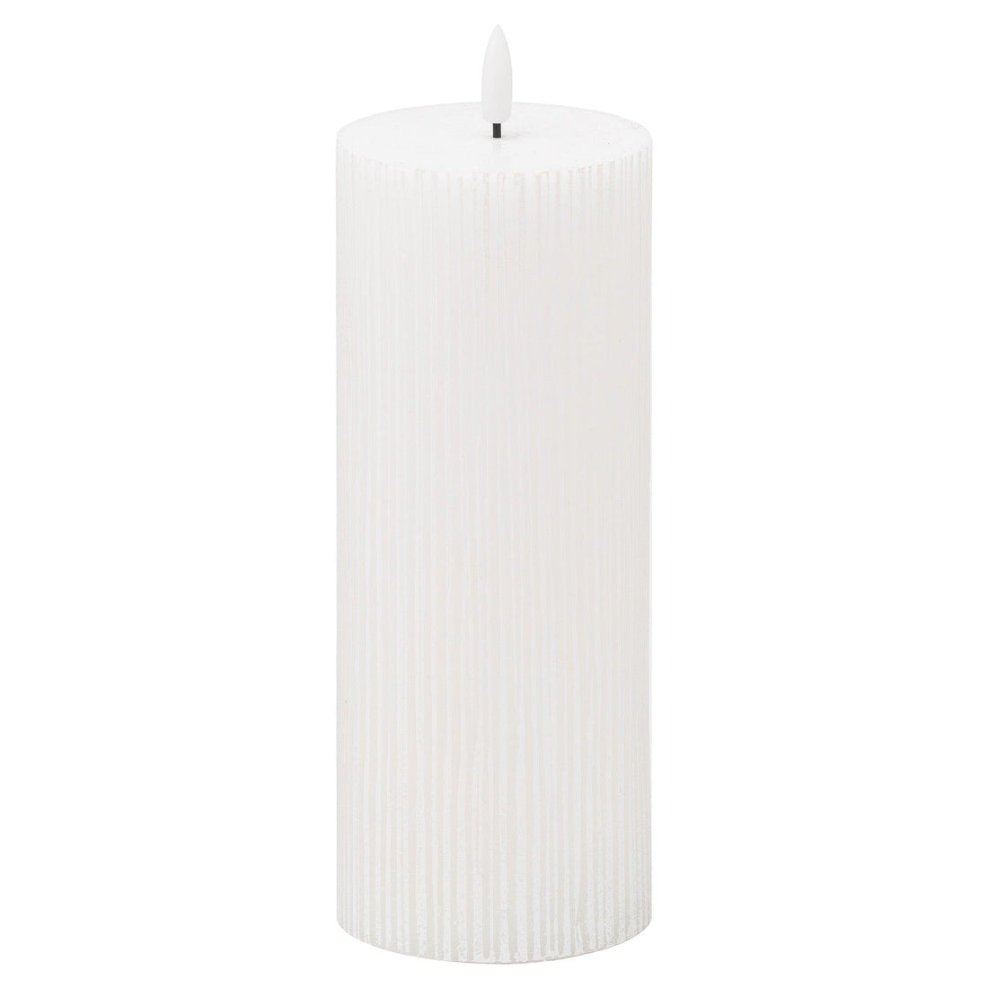 Luxe Collection Natural Glow 3x8 Textured Ribbed LED Candle - £27.95 - Gifts & Accessories > Candles > Black Friday Candles and Holders 