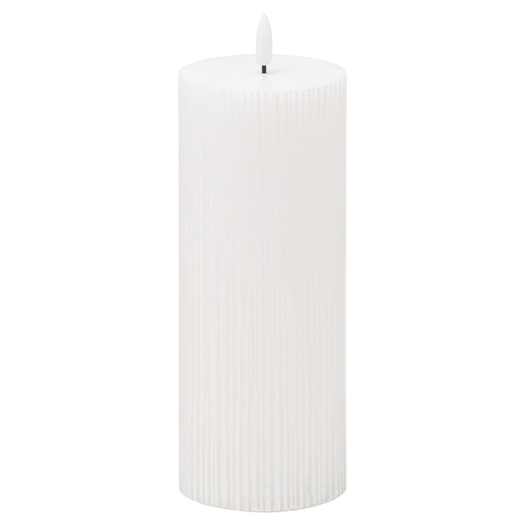 Luxe Collection Natural Glow 3x8 Textured Ribbed LED Candle - £27.95 - Gifts & Accessories > Candles > Black Friday Candles and Holders 