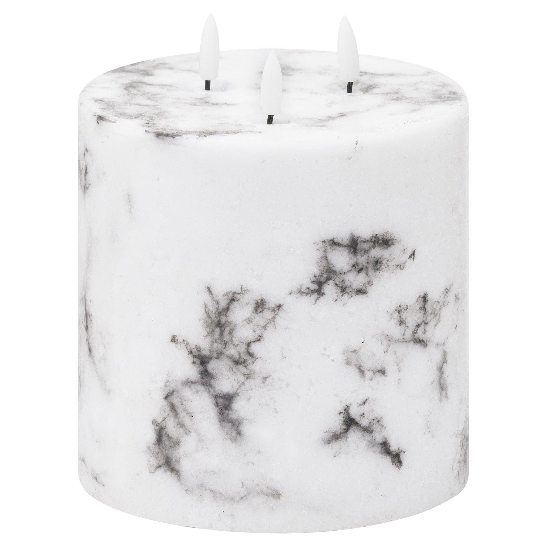 Luxe Collection Natural Glow 6x6 Marble Effect LED Candle - £47.95 - Gifts & Accessories > Candles 