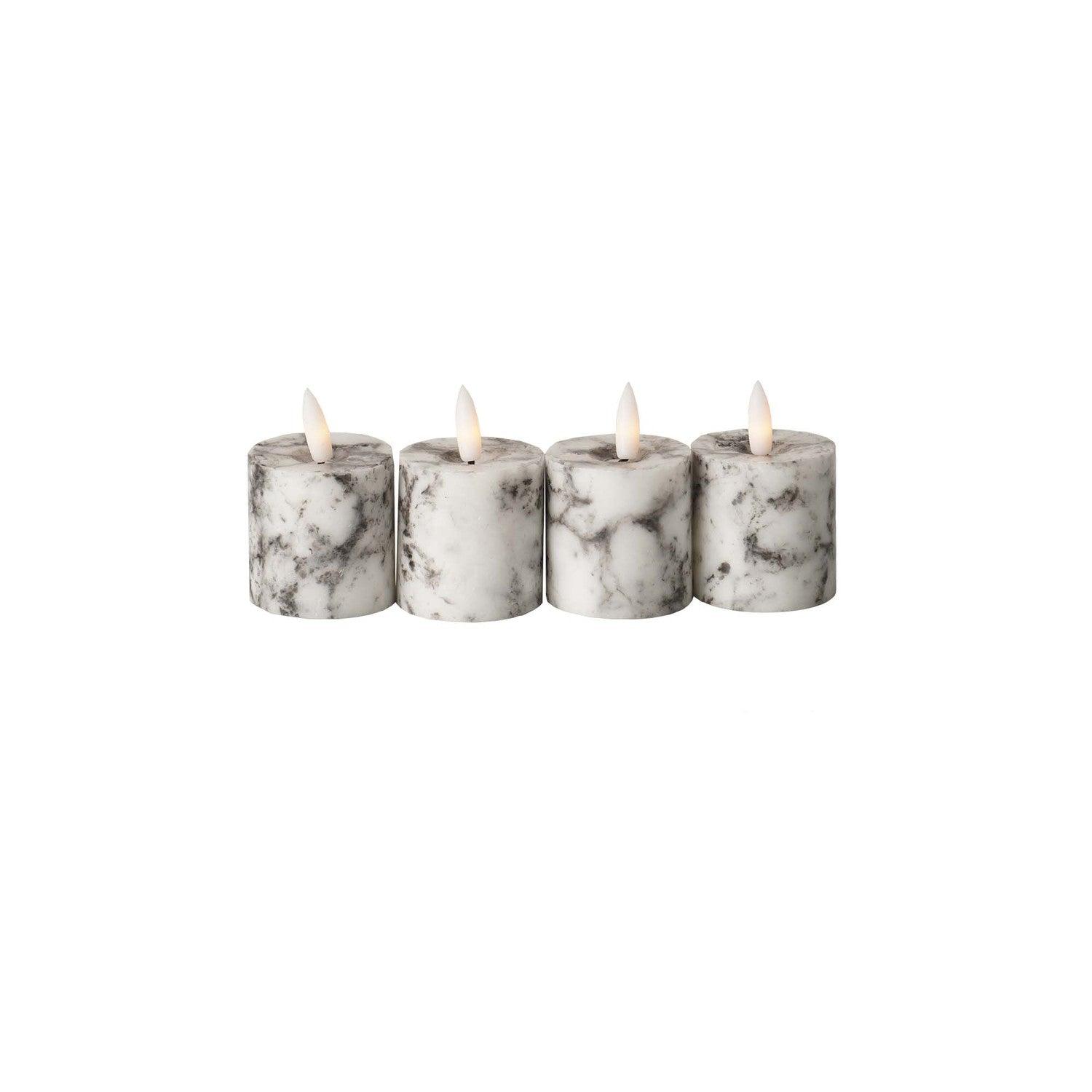 Luxe Collection Natural Glow Marble Set of 4 LED Votives - £39.95 - Gifts & Accessories > Candles > LED 