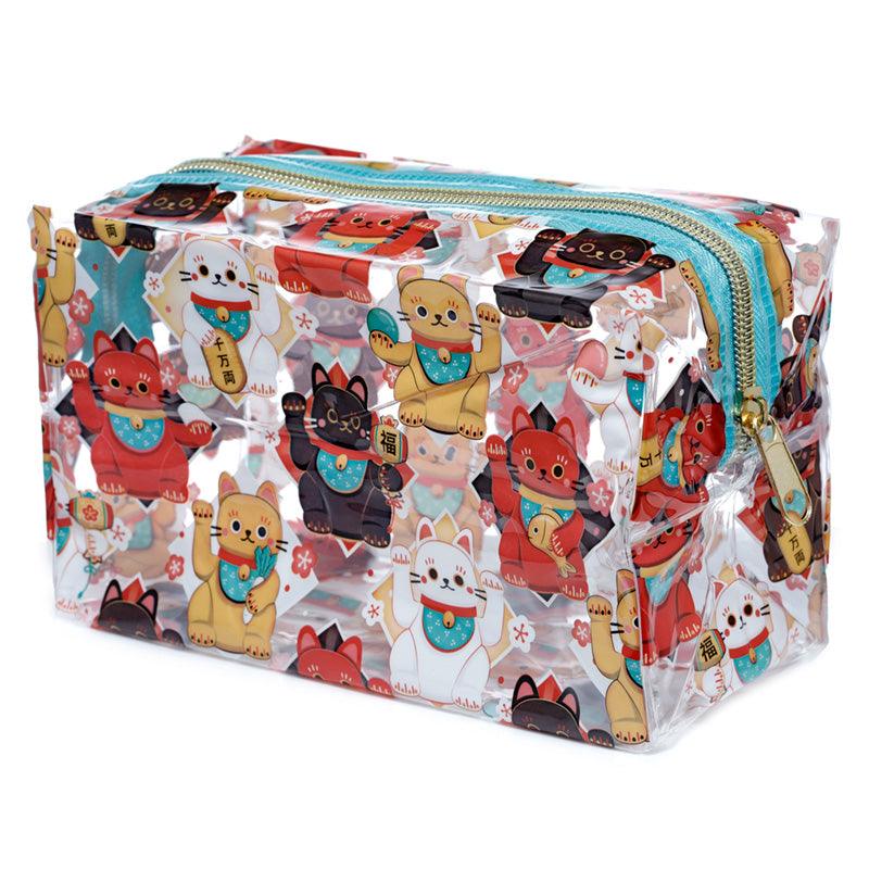 Maneki Neko Lucky Cat Clear Toiletry Bag - £7.99 - 