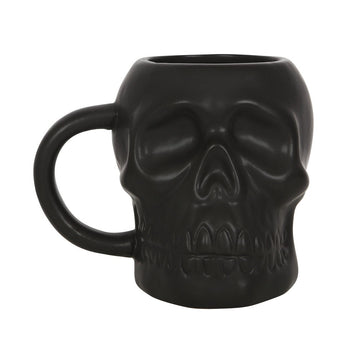 Matte Black Skull Mug - £15.99 - Mugs Cups 