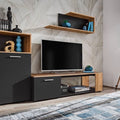 Maze I TV Entertainment Unit Black Wall Unit 