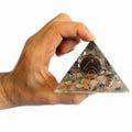 Med Orgonite Pyramid 60mm Gemchips, Copper, Turtle-