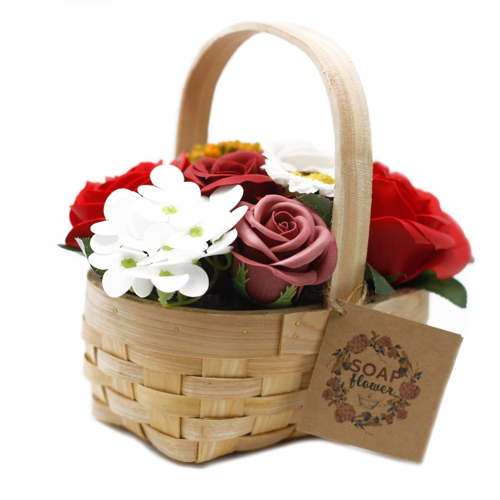 Medium Red Bouquet in Wicker Basket - £36.7 - 