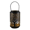 Medium Tree Of Life Cutout Design Black Candle Lantern-Candle Holders & Plates