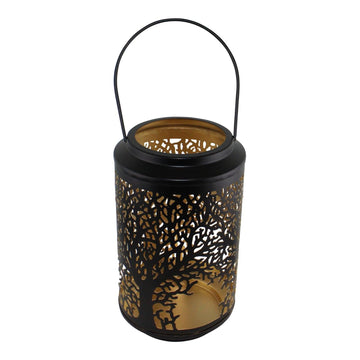 Medium Tree Of Life Cutout Design Black Candle Lantern - £38.99 - Candle Holders & Plates 