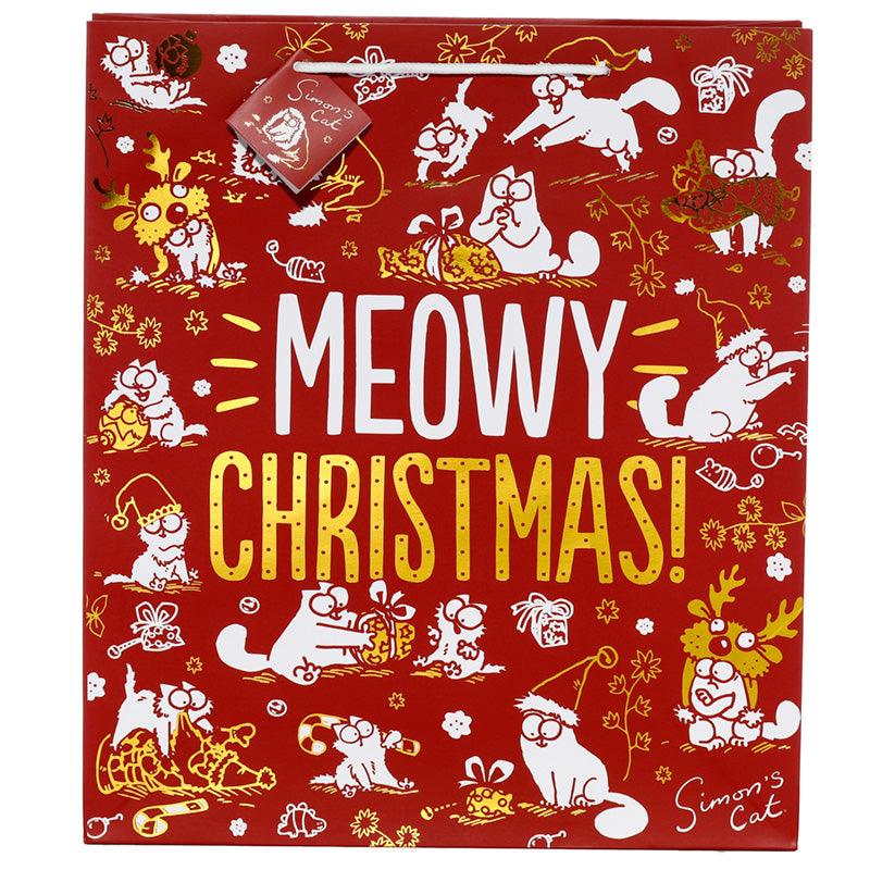 Meowy Christmas Simon's Cat Extra Large Christmas Gift Bag-