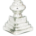 Mercury Effect Glass Top Tall Candle Pillar Holder-Gifts & Accessories > Candle Holders > Silver