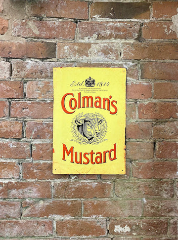 Metal Advertising Wall Sign - Colemans Mustard Yellow - £23.99 - 