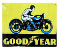 Metal Advertising Wall Sign - Good Year Tyre Motorbike-