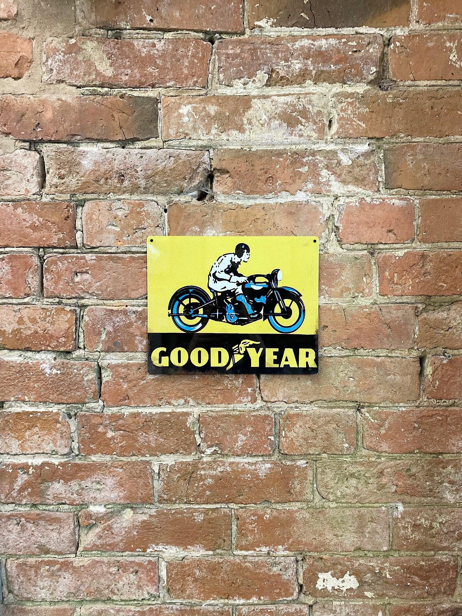 Metal Advertising Wall Sign - Good Year Tyre Motorbike - £16.99 - 