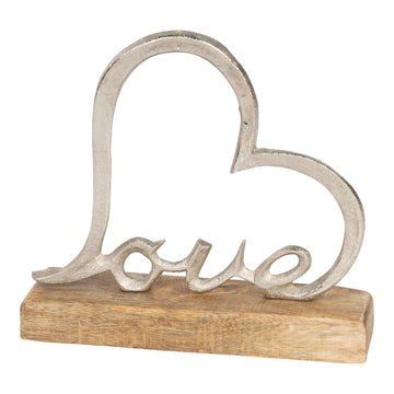 Metal Heart of Love On A Wooden Base - £16.99 - Ornaments 