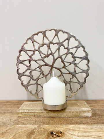 Metal Heart Sculpture Candle Holder - £26.99 - Candle Holders & Plates 