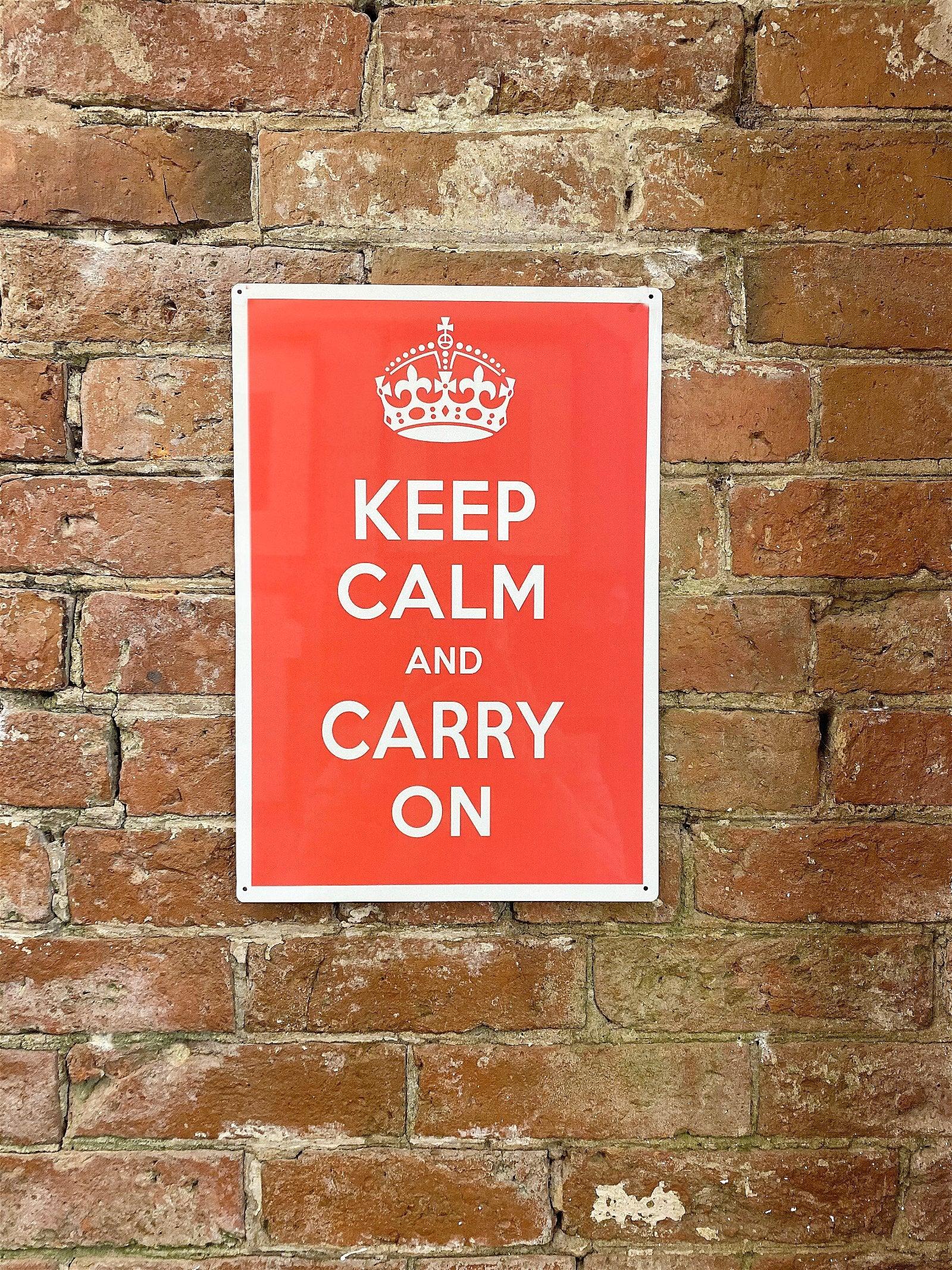 Metal Humour Wall Sign - Keep Calm And Carry On - £12.99 - 