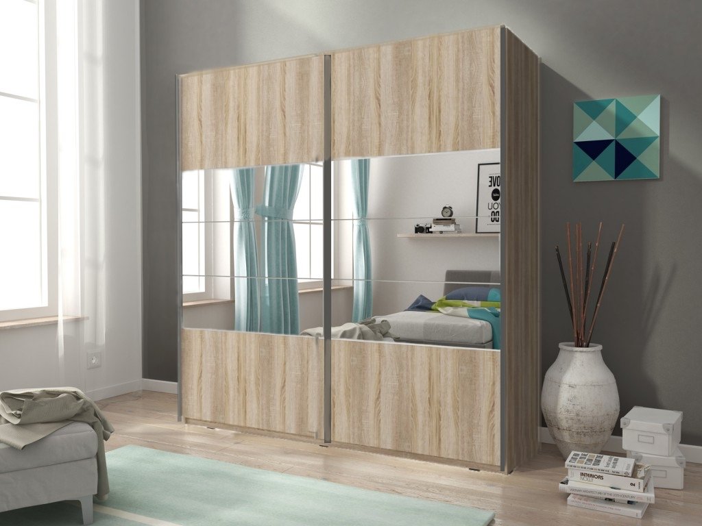 Mika 01 Sliding Door Wardrobe 200cm 200cm Sliding Door Wardrobe 